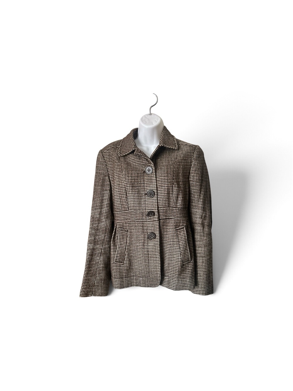 Banana Republic Brown Houndstooth Blazer,Sz 2